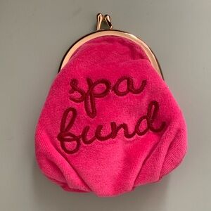 NWOT Spa fund pink and gold coin purse